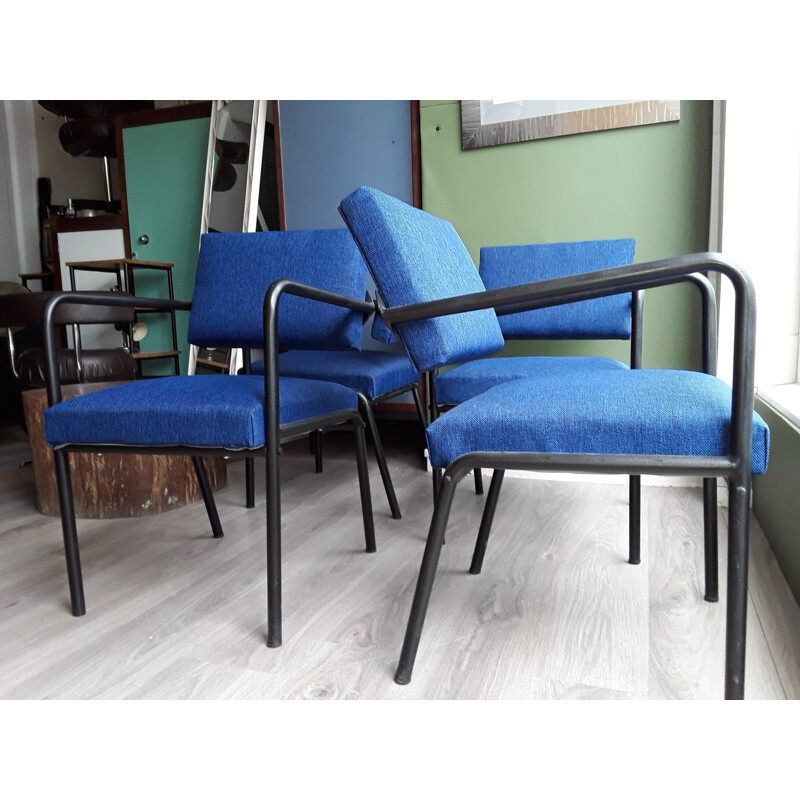 Set of 4 vintage armchairs by Pierre Guariche, 1950