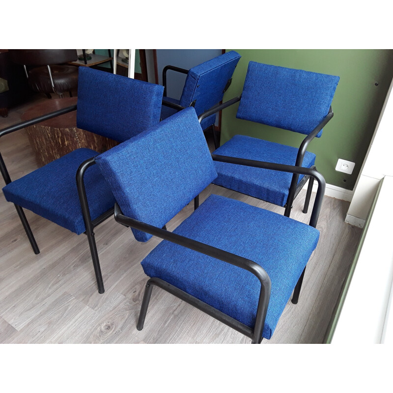 Set of 4 vintage armchairs by Pierre Guariche, 1950