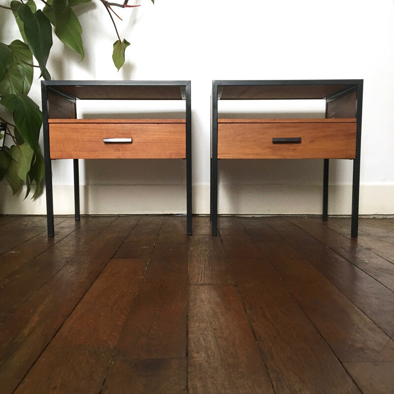 Set of 2 Vintage teak bedside table - 1960s