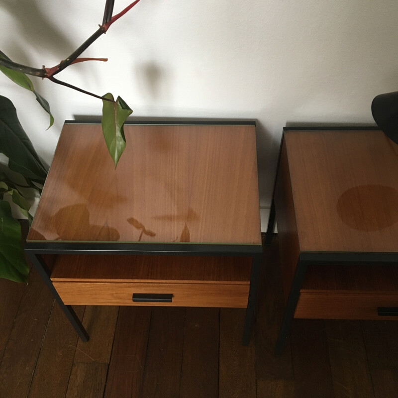 Set of 2 Vintage teak bedside table - 1960s