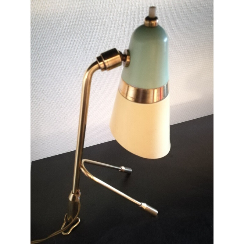 Lampe de table Vintage "cocotte" en cuivre et laiton - 1950