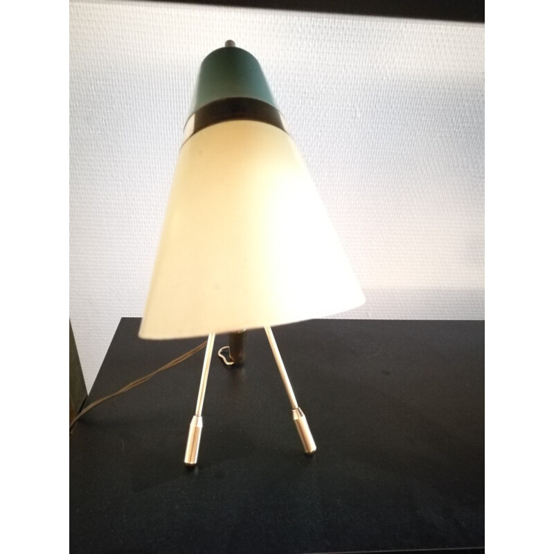 Lampe de table Vintage "cocotte" en cuivre et laiton - 1950