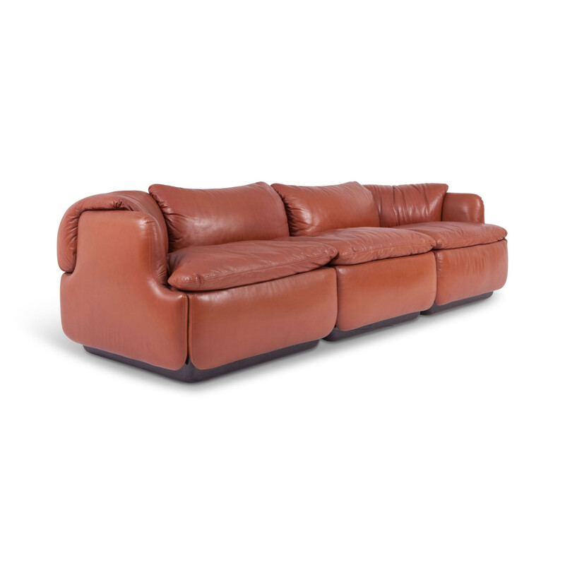 Confidential Leather sofa by Alberto Rossellifor Saporiti - 1970s