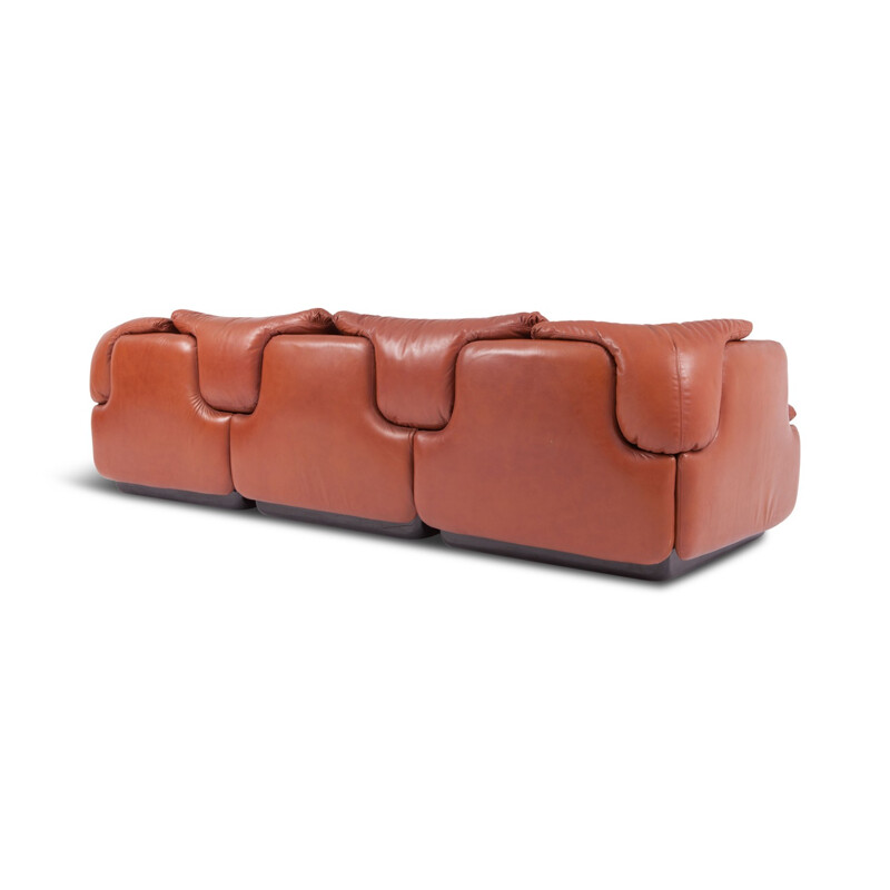 Confidential Leather sofa by Alberto Rossellifor Saporiti - 1970s