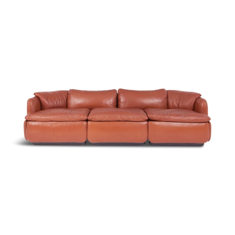 Confidential Leather sofa by Alberto Rossellifor Saporiti - 1970s