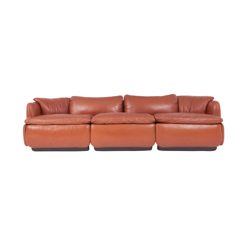 Confidential Leather sofa by Alberto Rossellifor Saporiti - 1970s