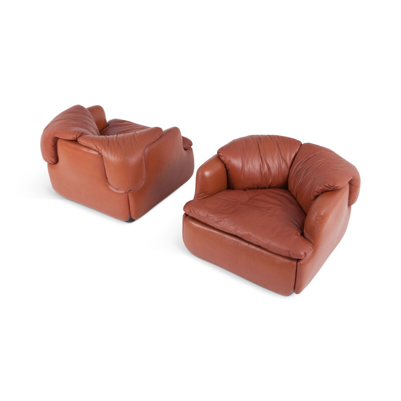 Set of 2 "Club" armchairs by Alberto Rosselli - 1970s
