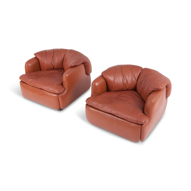 Set of 2 "Club" armchairs by Alberto Rosselli - 1970s