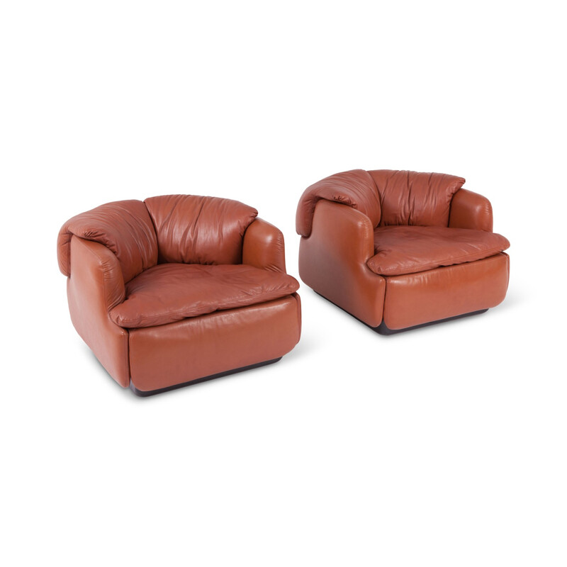 Set of 2 "Club" armchairs by Alberto Rosselli - 1970s