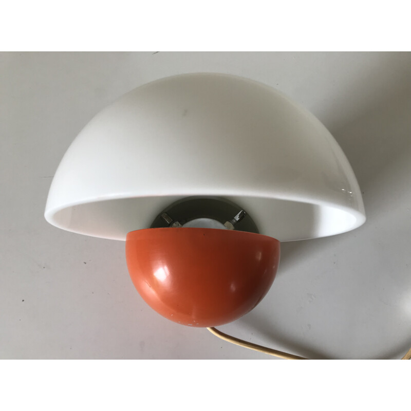 Lampe italienne vintage en aluminium orange - 1970