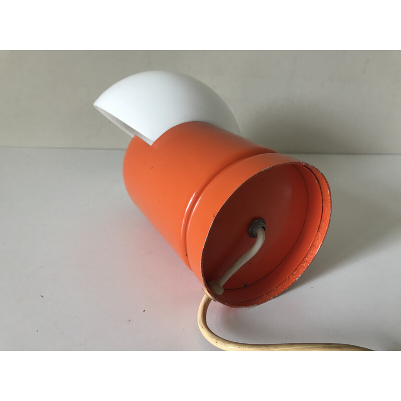 Vintage Italian orange lamp in aluminum - 1970s