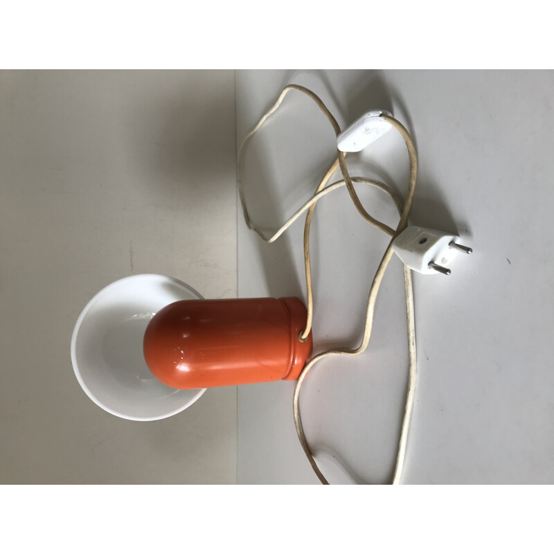 Lampe italienne vintage en aluminium orange - 1970