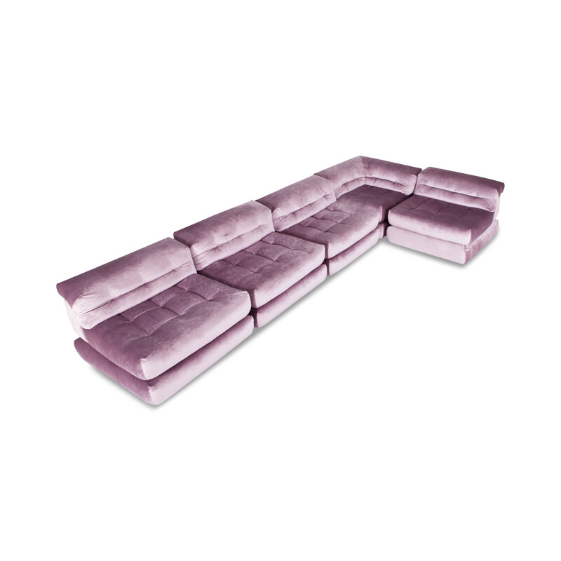 Canapé modulable en velours violet par Roche Bobois - 1970