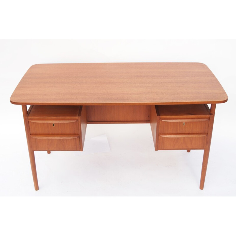 Bureau danois Double face en teck, Gunnar Nielsen TIBERGAARD - 1960