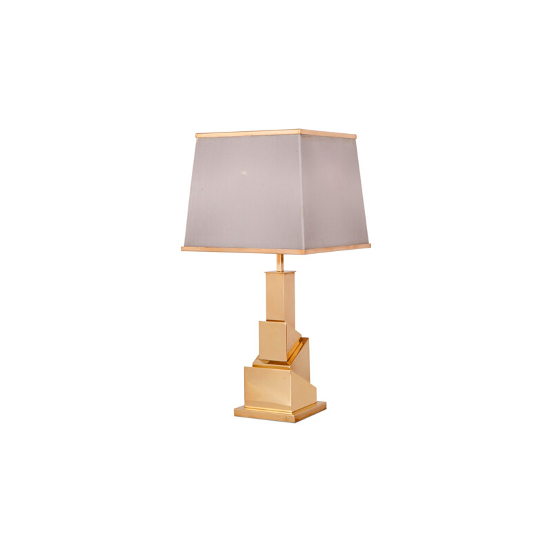 Vintage "Skyscraper" table lamp in brass by Romeo Rega - 1970s