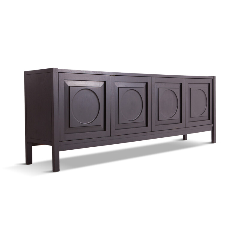 Vintage brutalist sideboard in ebony - 1970s