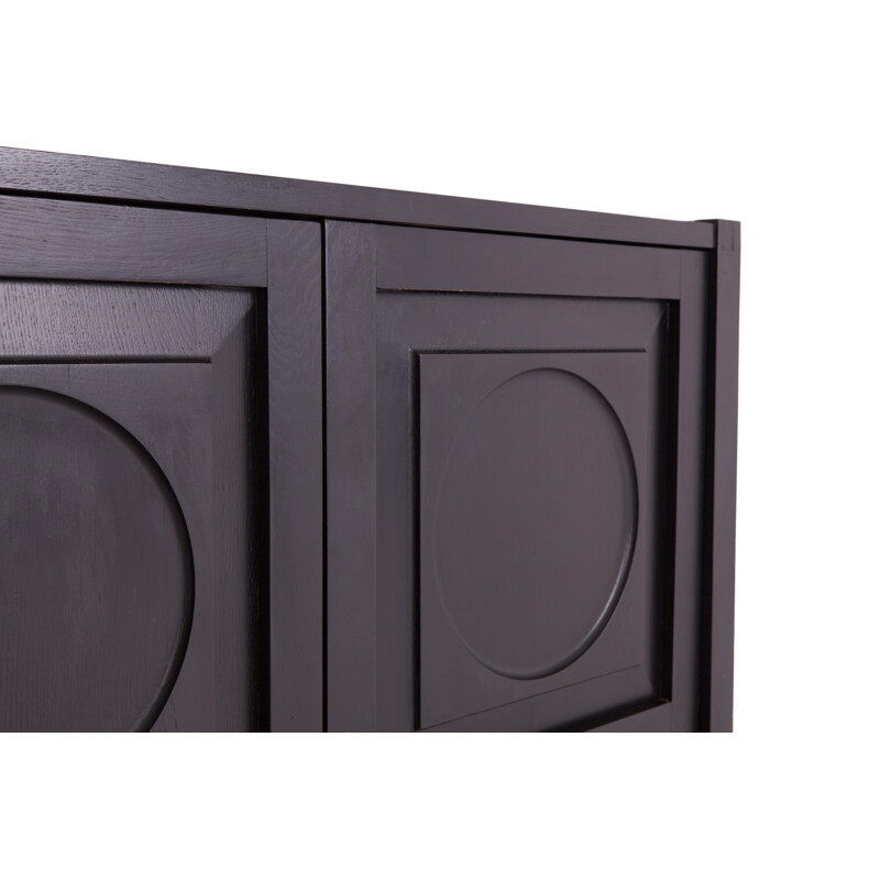 Vintage brutalist sideboard in ebony - 1970s