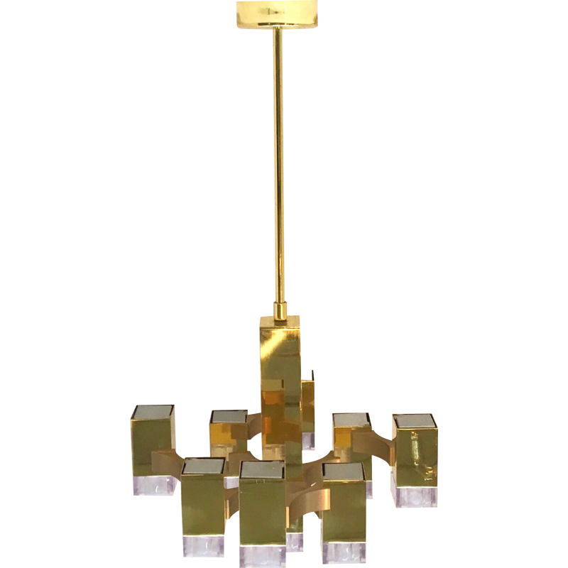 Vintage chandelier by Gaetano Sciolari - 1970s