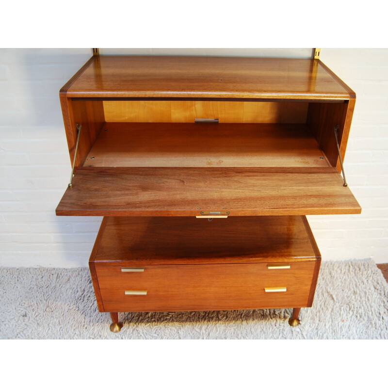 Wall bookcase in rosewood, A.PATIJN - 1950s