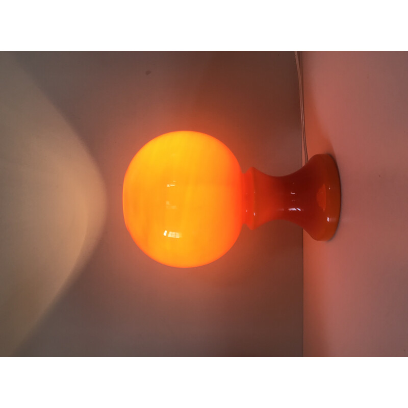 Vintage orange lamp in opaline by Ingo Maurer - 1970s