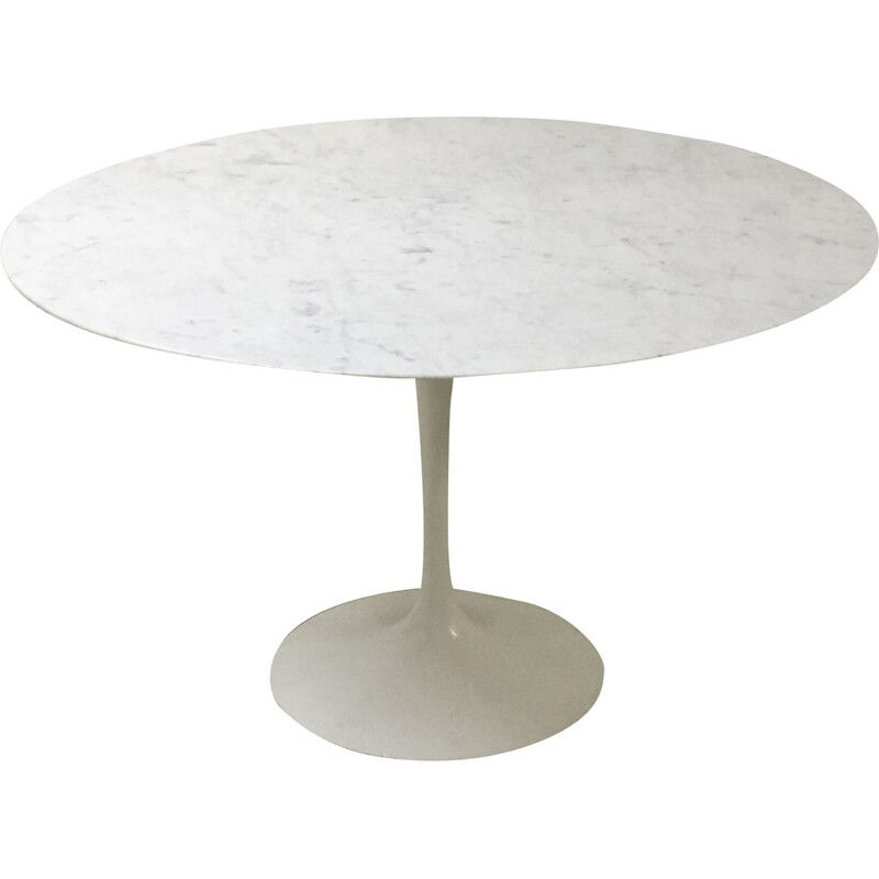 Vintage 120 cm "Tulip" dining table in calacatta marble, Eero Saarinen for Knoll - 1970s
