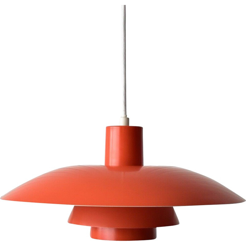 Vintage orange pendant lamp by Louis Poulsen for Poul Henningsen - 1950s