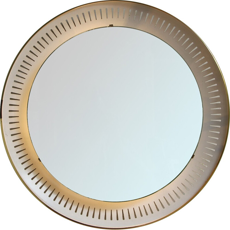 Vintage lacquered in white mirror - 1950s