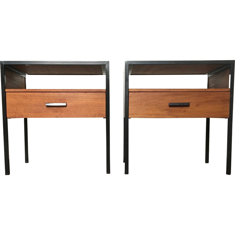 Set of 2 Vintage teak bedside table - 1960s