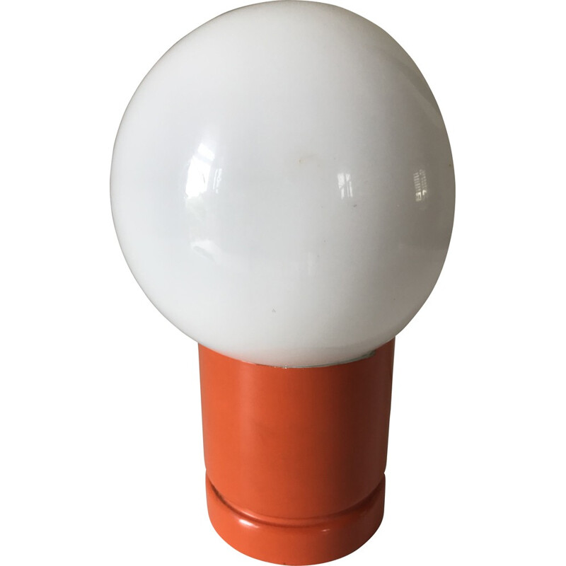 Italienische Vintage-Lampe aus orangefarbenem Aluminium - 1970