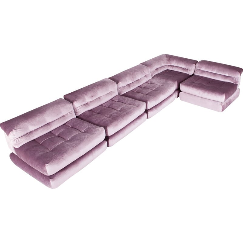 Canapé modulable en velours violet par Roche Bobois - 1970