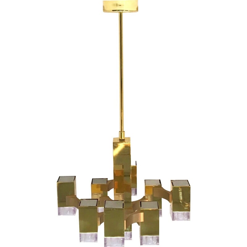 Vintage chandelier by Gaetano Sciolari - 1970s