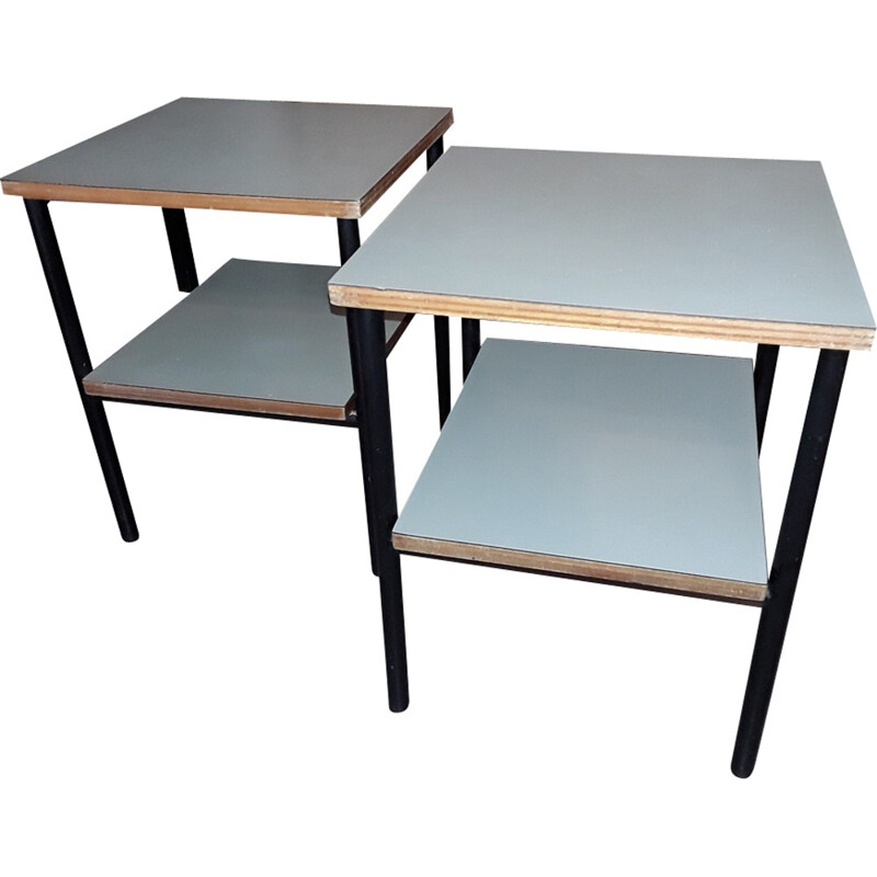 Vintage pair of small tables by Pierre Guariche - 1950s