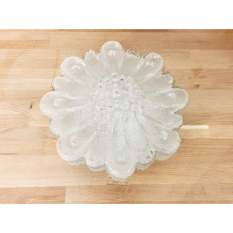 Vintage "flower" ceiling lamp in bubble glass - 1960s