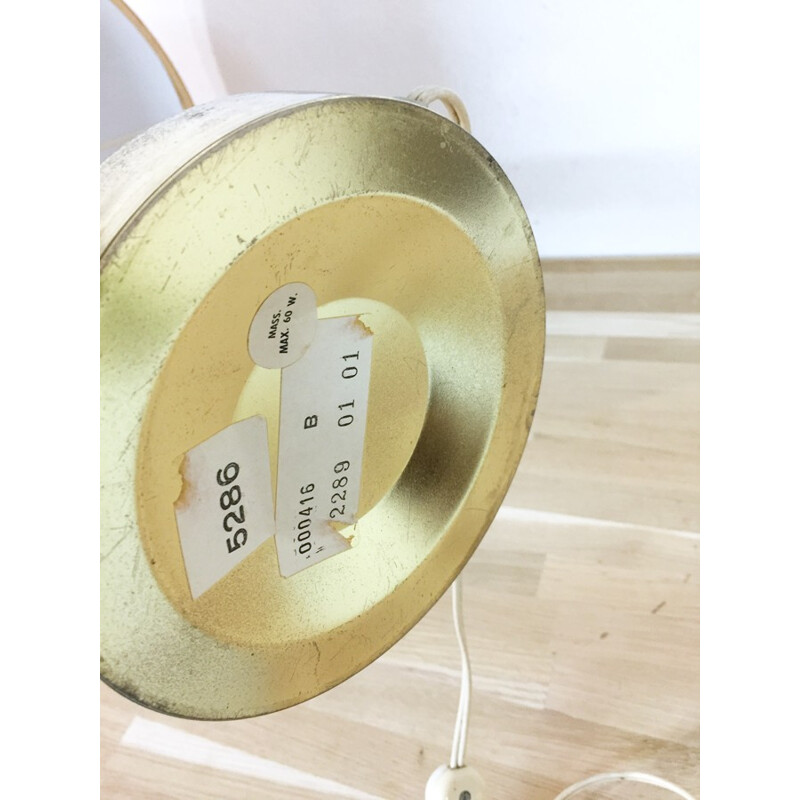 Vintage golden brass and cork lamp - 1970s