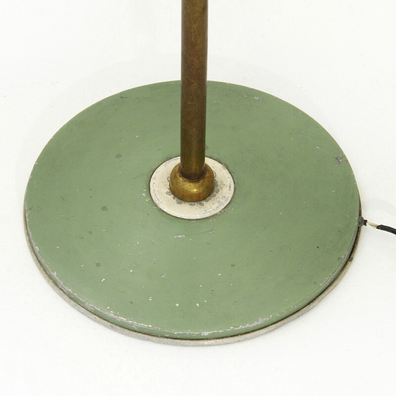 Lampadaire vintage à socle en fer recouvert d'aluminium - 1950