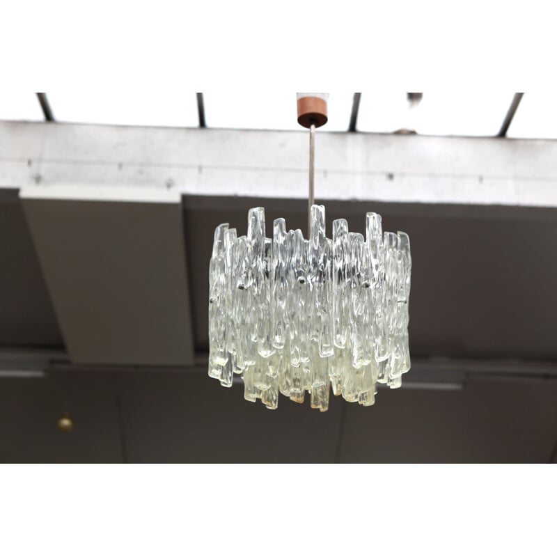 Lustre vintage en lucite par J.T Kalmar, Autriche - 1960