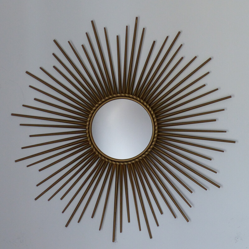 Vintage large sun mirror by Chatty Vallauris - 1950s