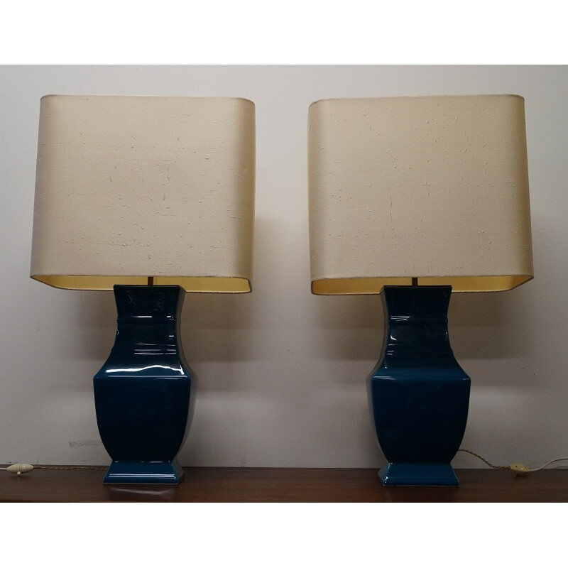 Pair of lamps in ceramic - 1970s