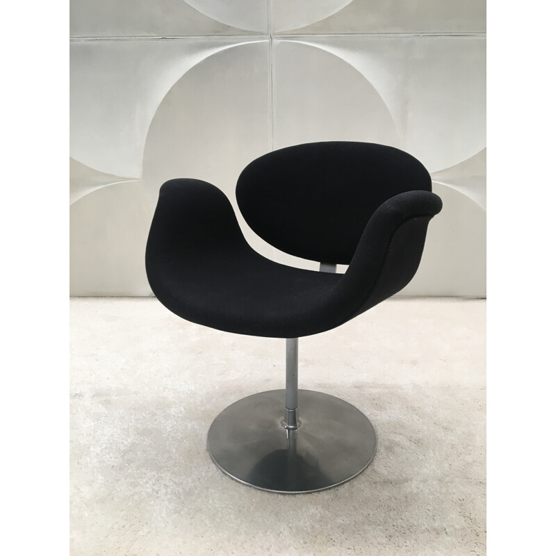 Fauteuil Tulip noir vintage par Pierre Paulin pour Artifort - 1954