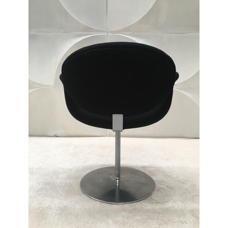 Vintage black Tulip armchair by Pierre Paulin for Artifort - 1950s