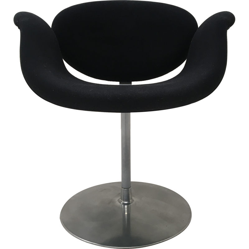 Vintage black Tulip armchair by Pierre Paulin for Artifort - 1950s