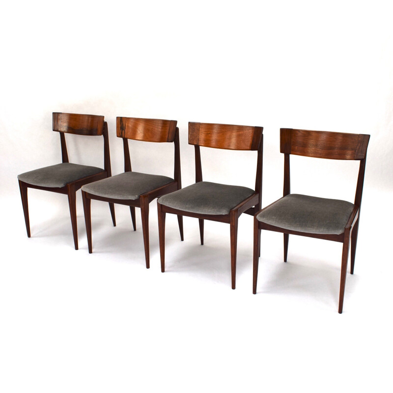 Set of 4 Scandinavian dining chairs in rosewood - 1950s