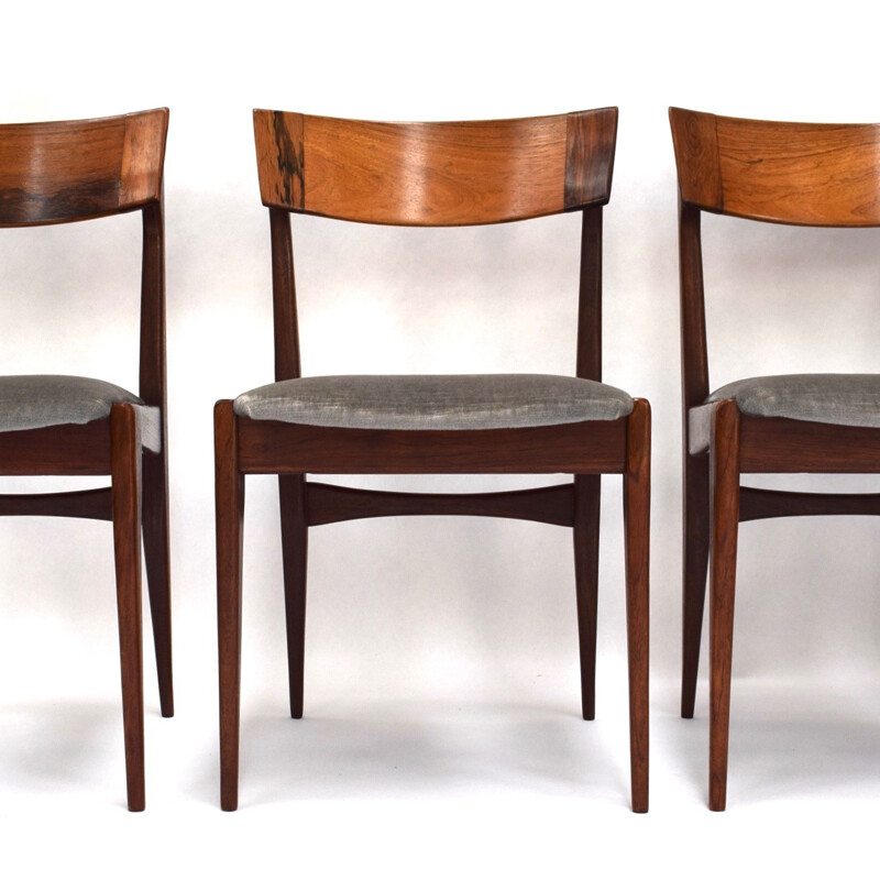 Set of 4 Scandinavian dining chairs in rosewood - 1950s