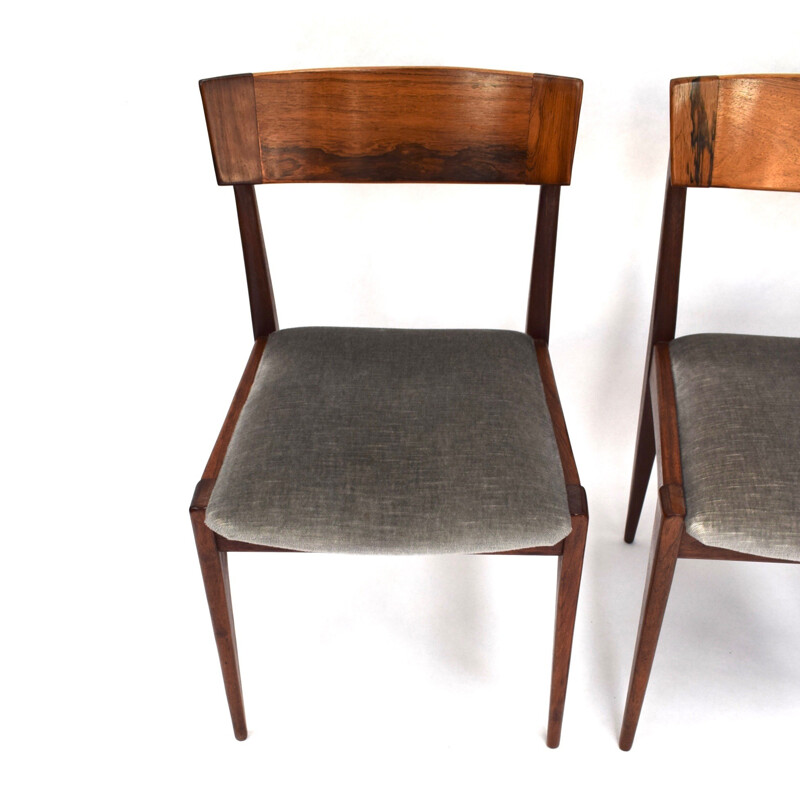 Suite de 4 chaises à repas scandinaves en palissandre - 1950
