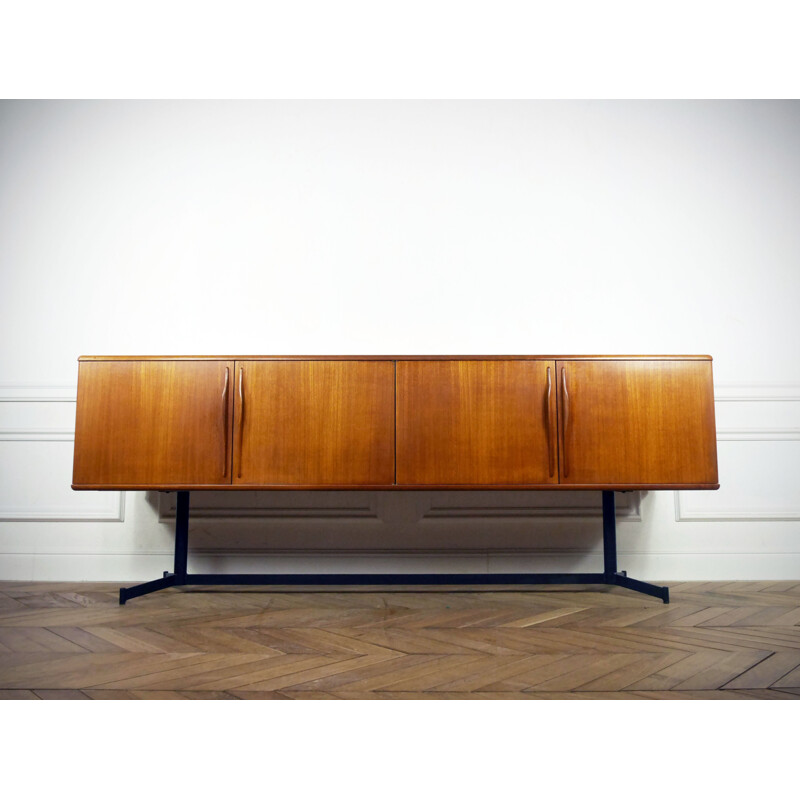 Vintage minimalist sideboard in teak - 1960s