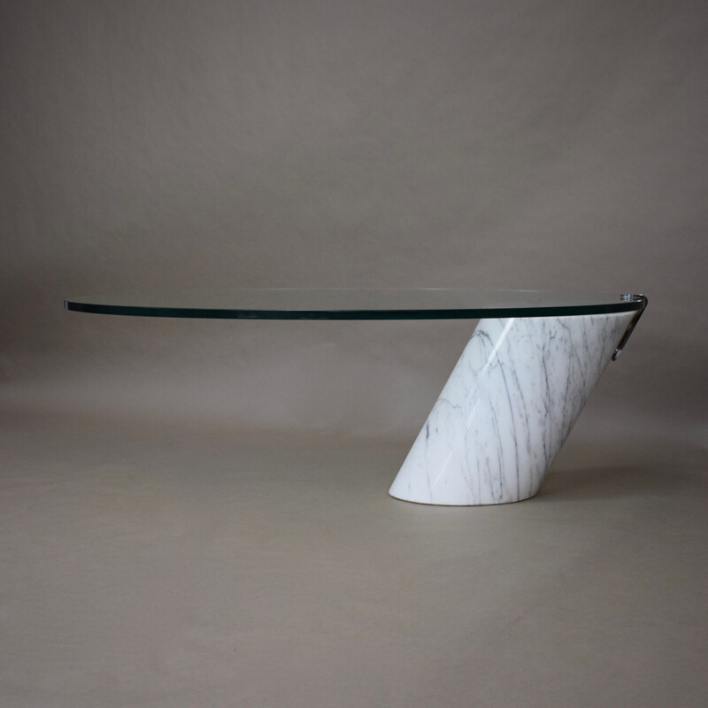 Vintage Italian coffee table in Carrara marble - 1970s