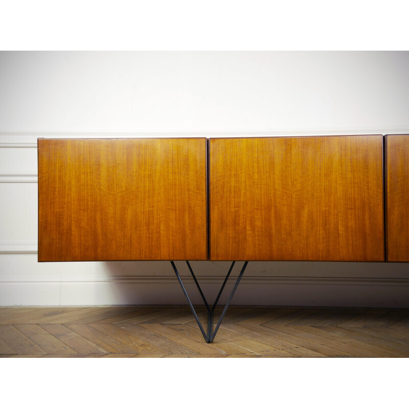 Vintage minimalist sideboard in teak - 1960s