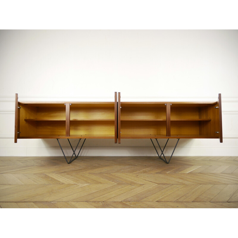 Vintage minimalist sideboard in teak - 1960s