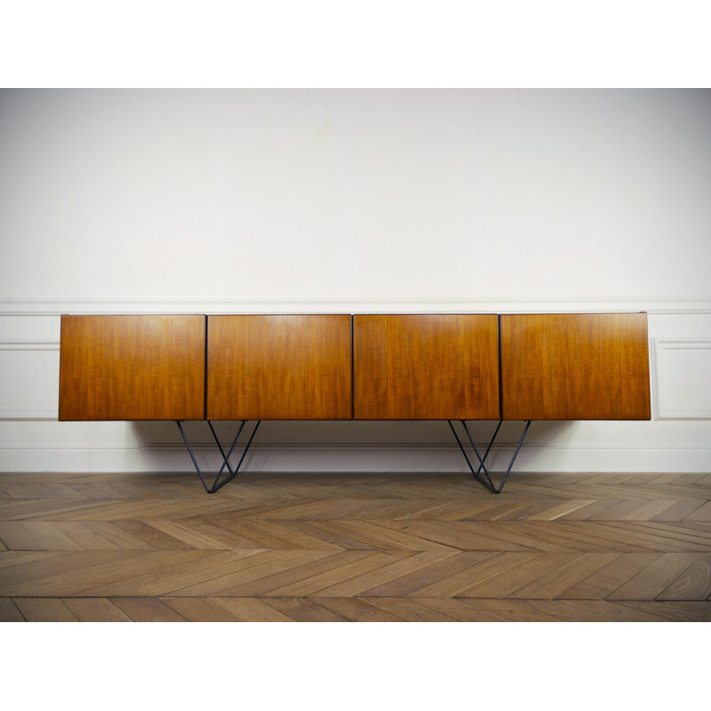 Vintage minimalist sideboard in teak - 1960s