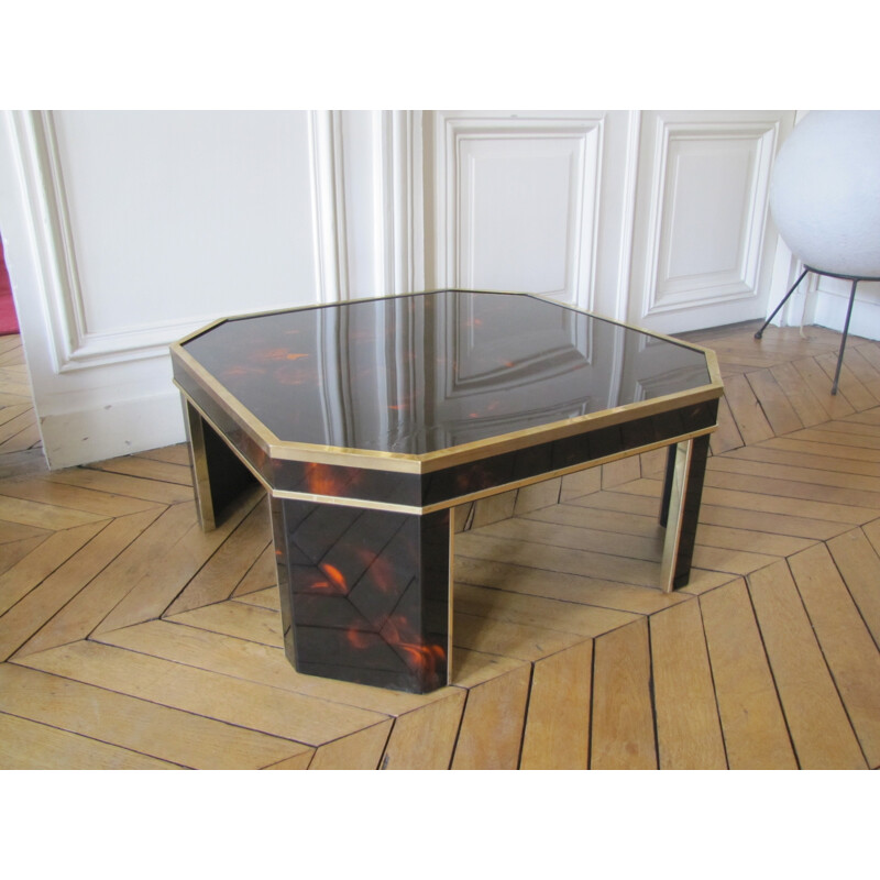 Gold Metal Vintage Coffee table - 1970s